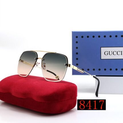 Gucci black and pink gradient large frame, square and round frame sunglasses, fashionable