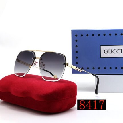 Gucci black gradient large frame, square and round frame sunglasses, fashionable