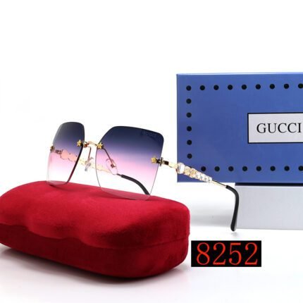 Gucci Gradient Purple Metal Borderless Sunglasses