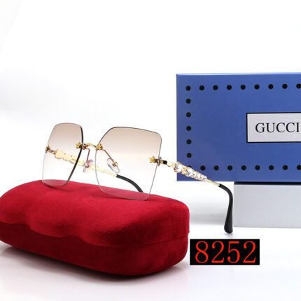 Gucci Gradient Champagne Metal Borderless Sunglasses