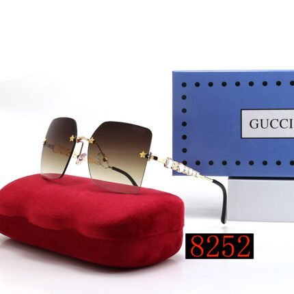 Gucci Gradient Dark Brown Metal Borderless Sunglasses