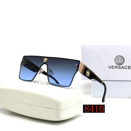 VERSACE black and blue quadrilateral one-piece sunglasses