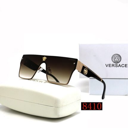 VERSACE black and dark brown gradient quadrilateral one-piece sunglasses