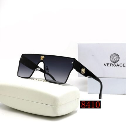 VERSACE black and dark blue gradient quadrilateral one-piece sunglasses