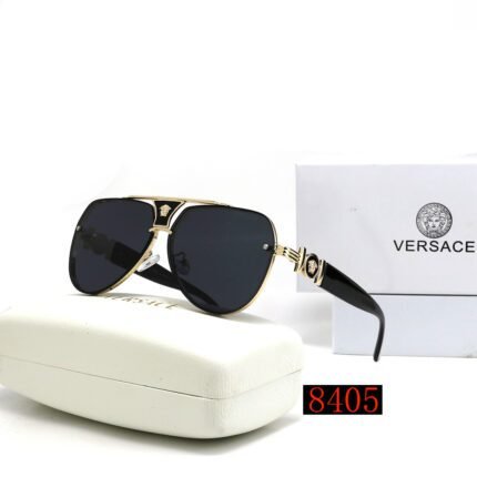 VERSACE pilot black edged gold and black sunglasses