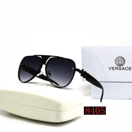 VERSACE Pilot Black Edge and Deep Purple Gradient Sunglasses