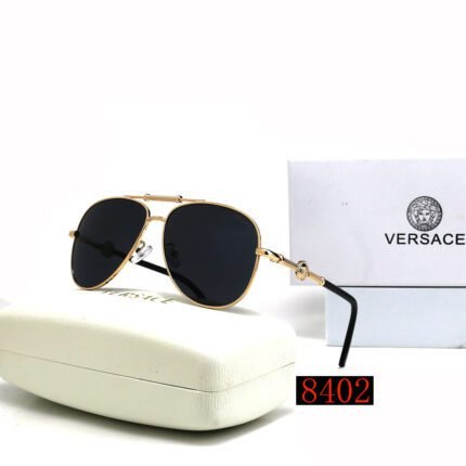 VERSACE Classic Pilot Gold and Black Sunglasses