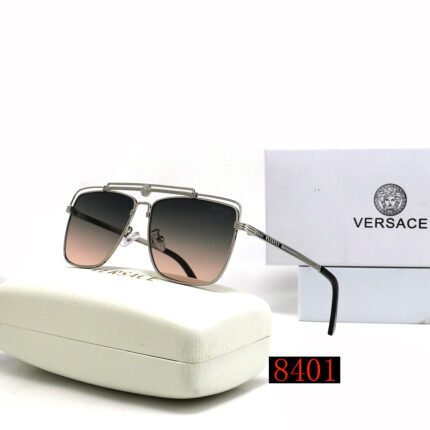 VERSACE gold rimmed and black pink gradient square and round sunglasses