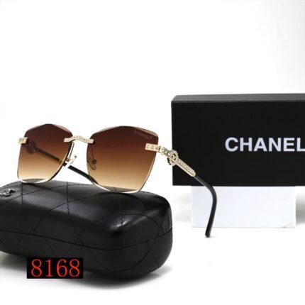 Chanel Brown Gradient Borderless Luxury Diamond Sunglasses