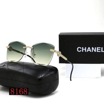 Chanel Green Gradient Borderless Luxury Diamond Sunglasses