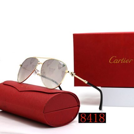 Cartier pilot gold and champagne color sunglasses neutral