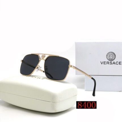 VERSACE gold and black  rectangular sunglasses neutral