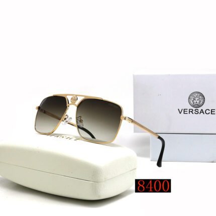 VERSACE gold and brown gradient rectangular sunglasses neutral