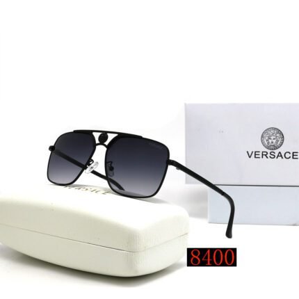 VERSACE black and dark purple rectangular sunglasses neutral