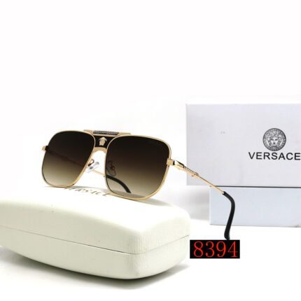 VERSACE pilot gold rimmed and black gradient square sunglasses