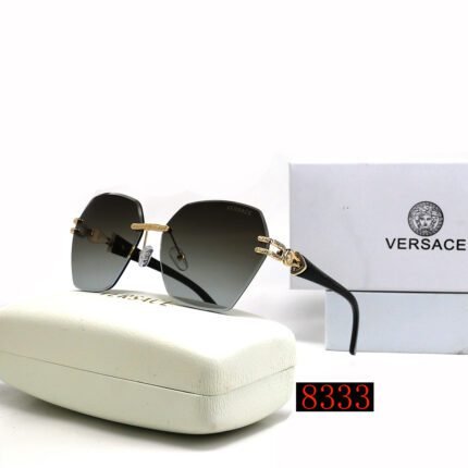 VERSACE black gradient hexagonal sunglasses