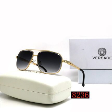 VERSACE gold and black gradient square double beam sunglasses