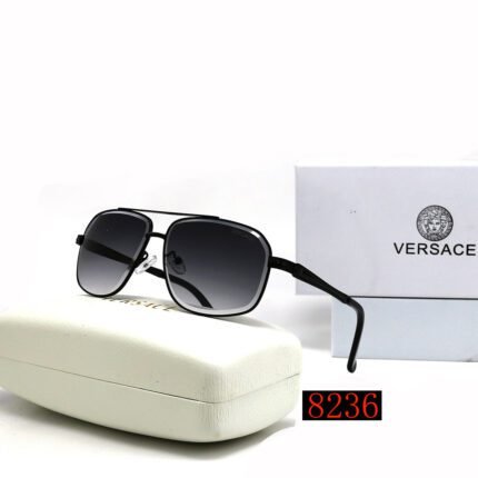 VERSACE black gradient square double beam sunglasses