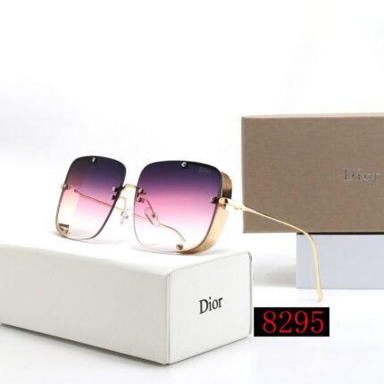 Dior gold and purple gradient thick edged square sunglasses