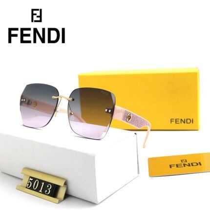 FENDI Pink Diamonds and Gradient Purple Borderless Sunglasses for Women