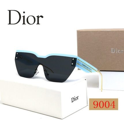 Dior black and white blue half frame sunglasses with neutral personality
