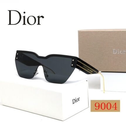 Dior black and gold half frame sunglasses with neutral personality