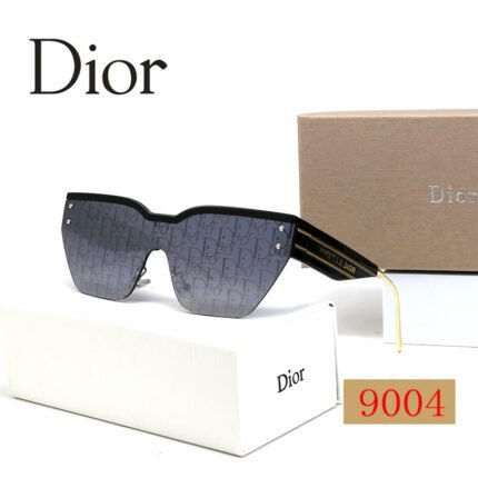 Dior blue print and black half frame sunglasses with a neutral personality