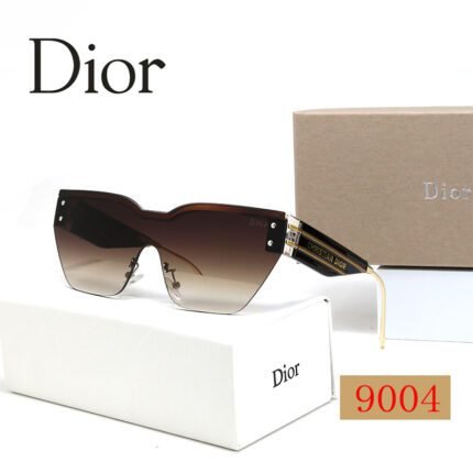 Dior brown gradient and black half frame sunglasses with a neutral personality