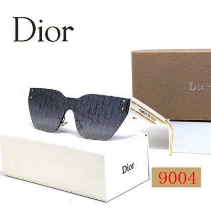 Dior gray blue print and white half frame sunglasses with a neutral personality