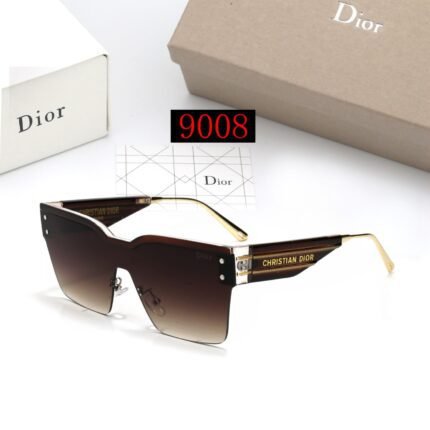 Dior brown and gold square sunglasses neutral