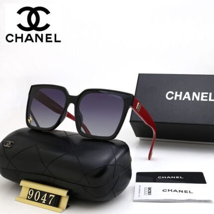 Chanel red and deep purple gradient polarized sunglasses