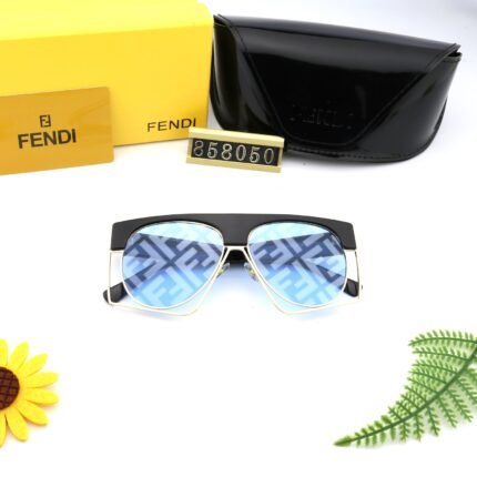 FENDI Black Border and Blue Camo Lens Sunglasses for Women