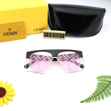 FENDI Black Border and Pink Camo Lens Sunglasses for Women