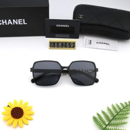 Chanel Pure Black Letter Sunglasses