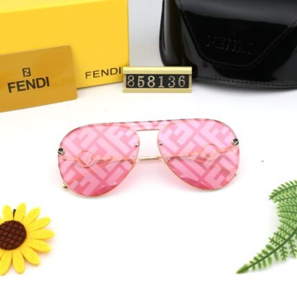 FENDI pink camouflage lenses frameless sunglasses for women