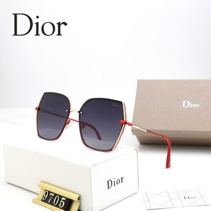 Dior red and gradient deep purple hexagonal sunglasses neutral