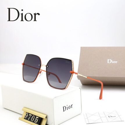 Dior orange and gradient deep purple hexagonal sunglasses neutral