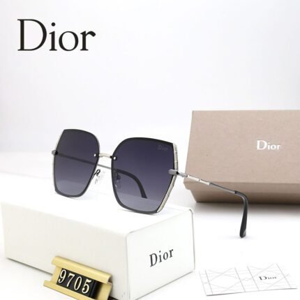 Dior black and gradient deep purple hexagonal sunglasses neutral