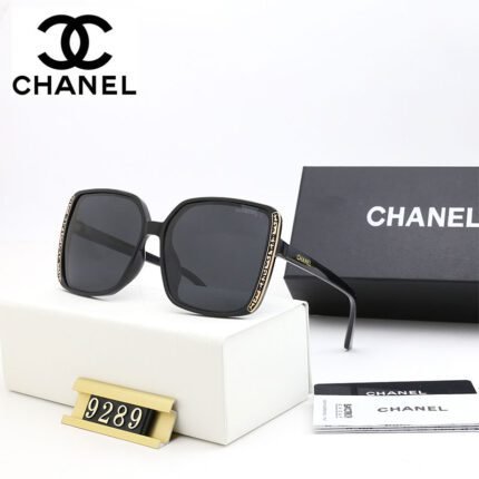 Chanel black square slim edged sunglasses