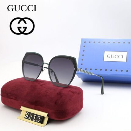 Gucci black and dark purple square round sunglasses personality