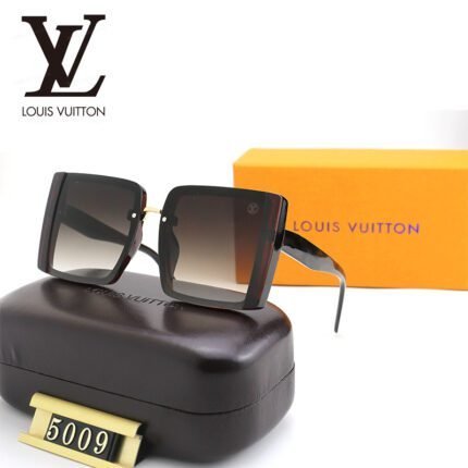 Louis Vuitton square framed dark red and brown gradient sunglasses