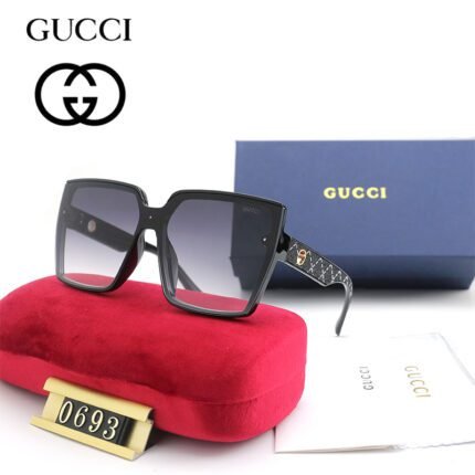 Gucci black and gray gradient large frame square sunglasses