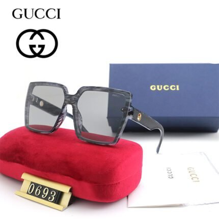 Gucci Stone Grey and Light Gray Large Frame Square Sunglasses