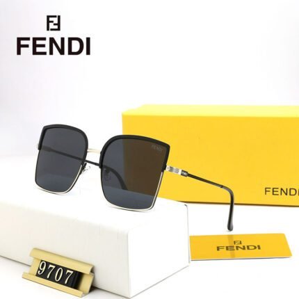 FENDI black and silver half frame sunglasses for women