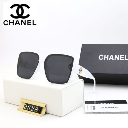 Chanel Classic Large Frame White and Dark Gray Square Sunglasses
