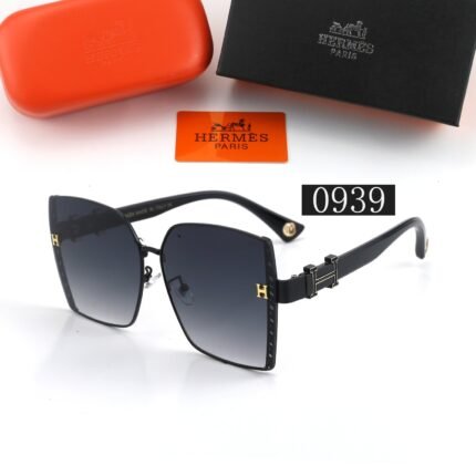 HERMES black gradient square sunglasses