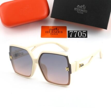 HERMES off white and purple gradient square sunglasses neutral