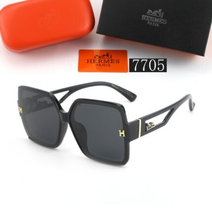 HERMES black square sunglasses neutral