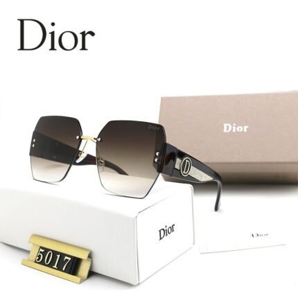 Dior black and brown gradient hexagonal frame sunglasses