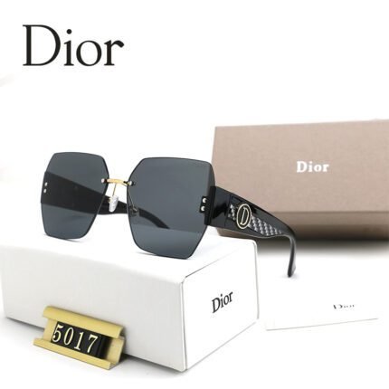 Dior Black Hexagonal Frame Sunglasses
